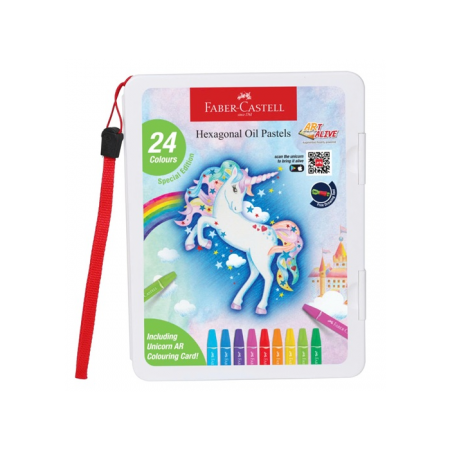 Bút Sáp Dầu Lục Giác, 24 Màu - Unicorn